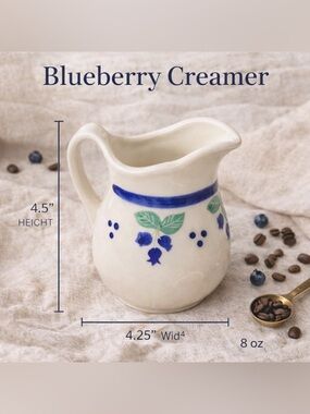 Hartstone Pottery Blueberry Small Pitcher Creamer USA 1980s Handmade